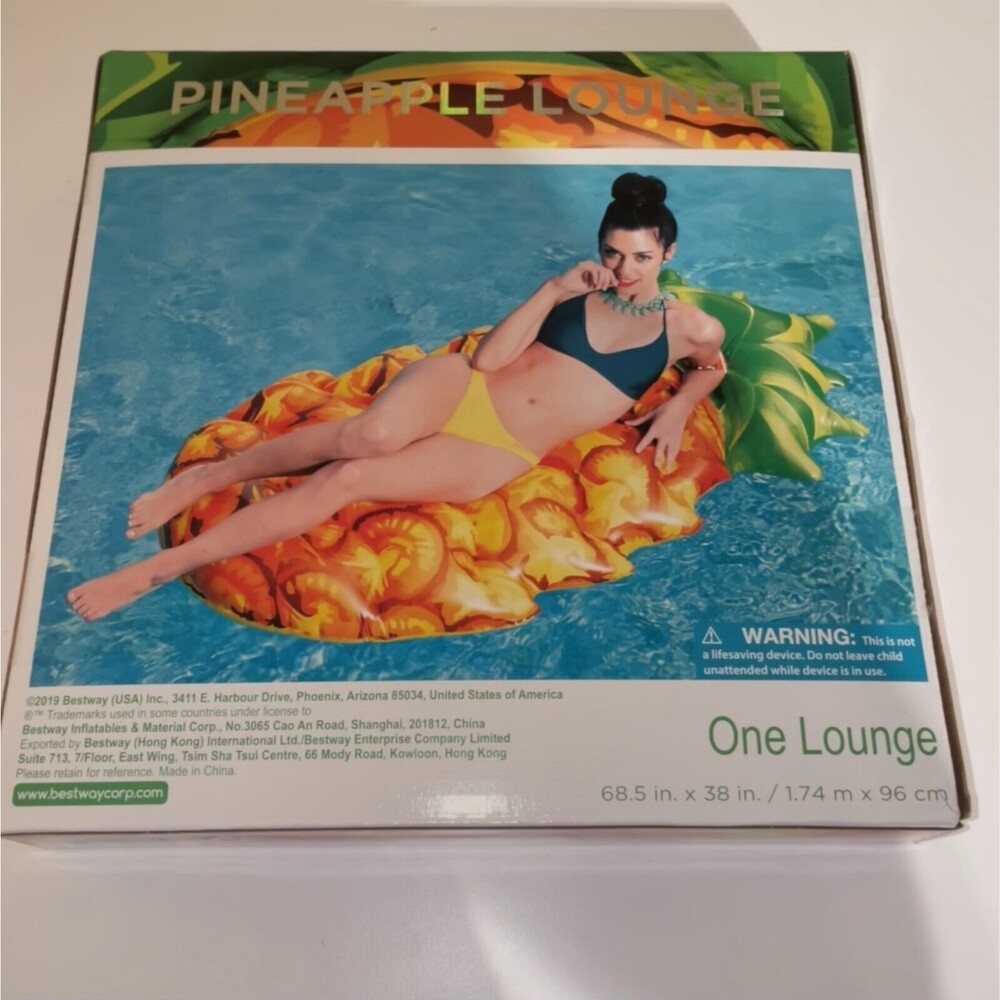H2O Go Inflatable Pineapple Fruit Float Lounge Mat Swim Float NIB